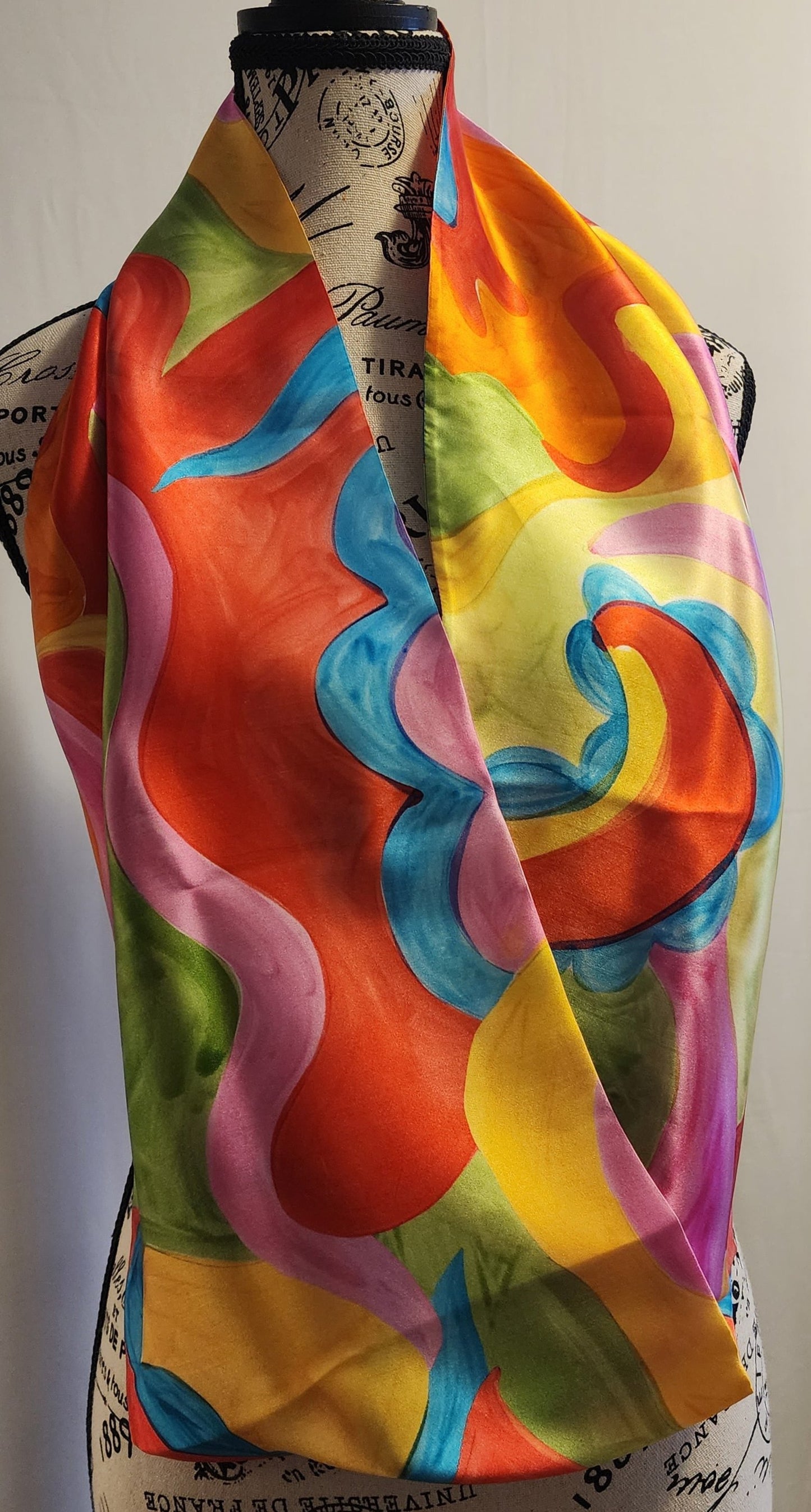 Silk Scarf - Happy Swirls