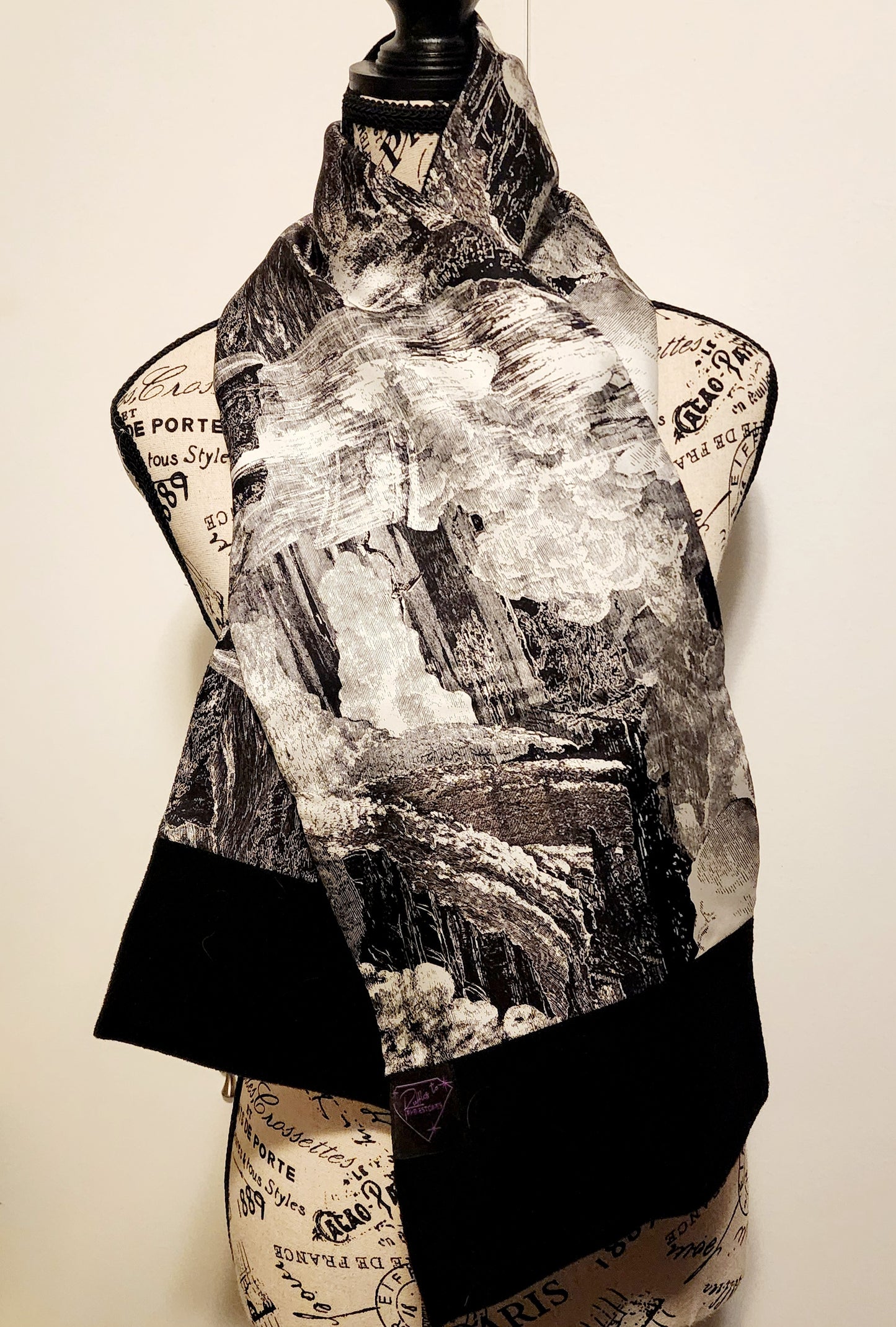 Scarf - Cashmere & Silk, designer silk landscape