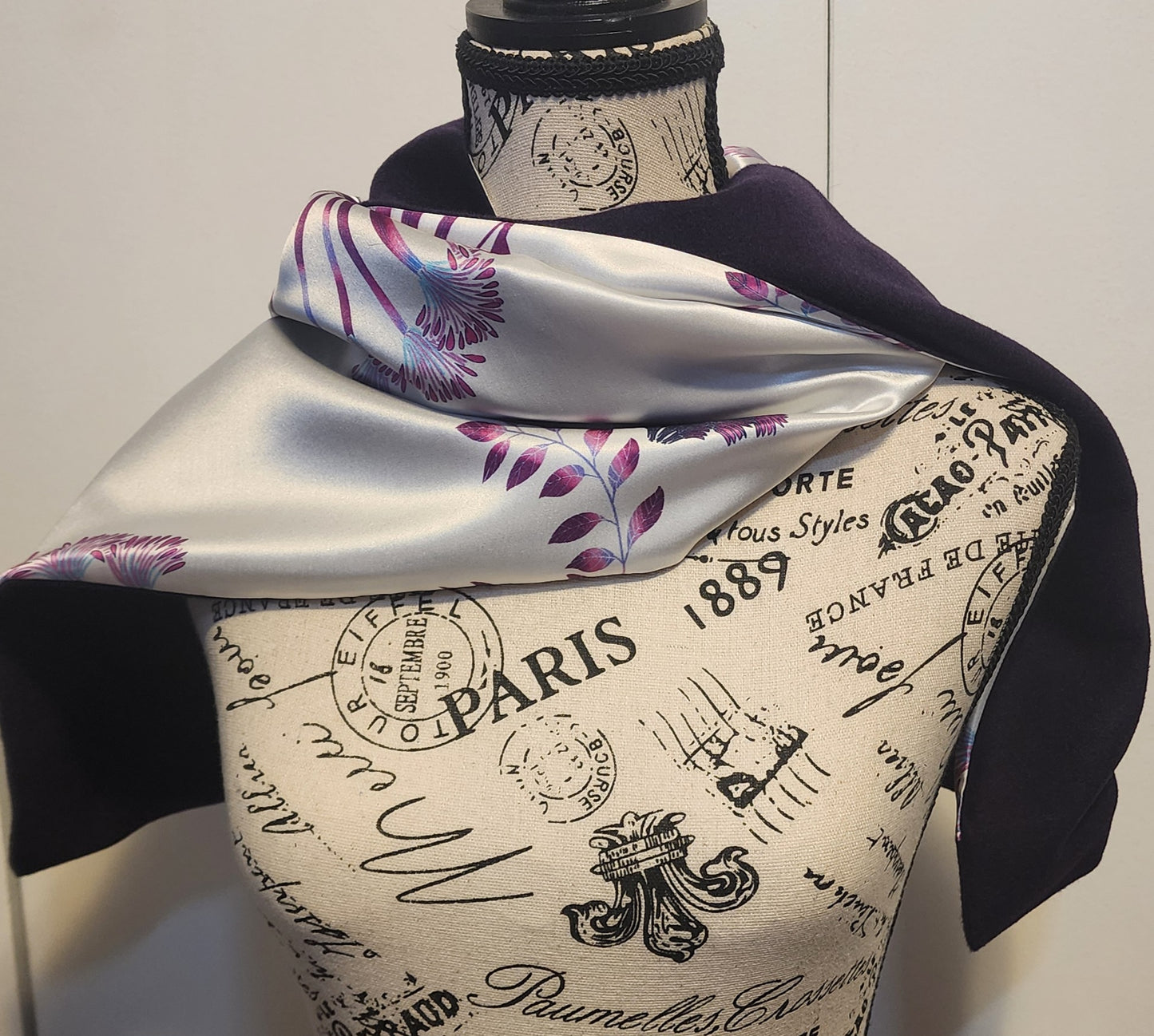 Scarf - Cashmere & Silk Purple Designer
