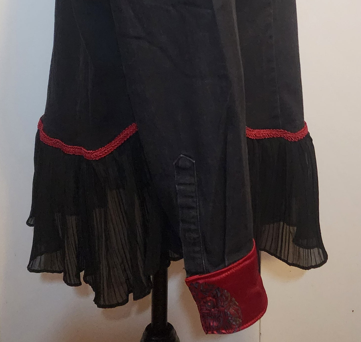 Denim Shirt Embellished with embroidered applique- Inferno