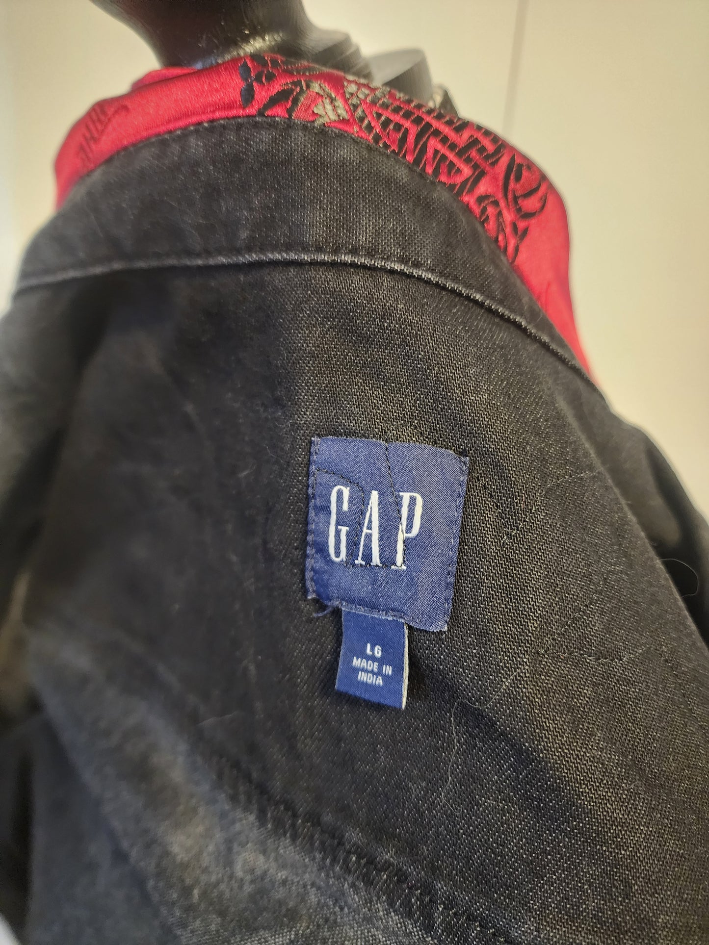 Denim Shirt Embellished with embroidered applique- Inferno