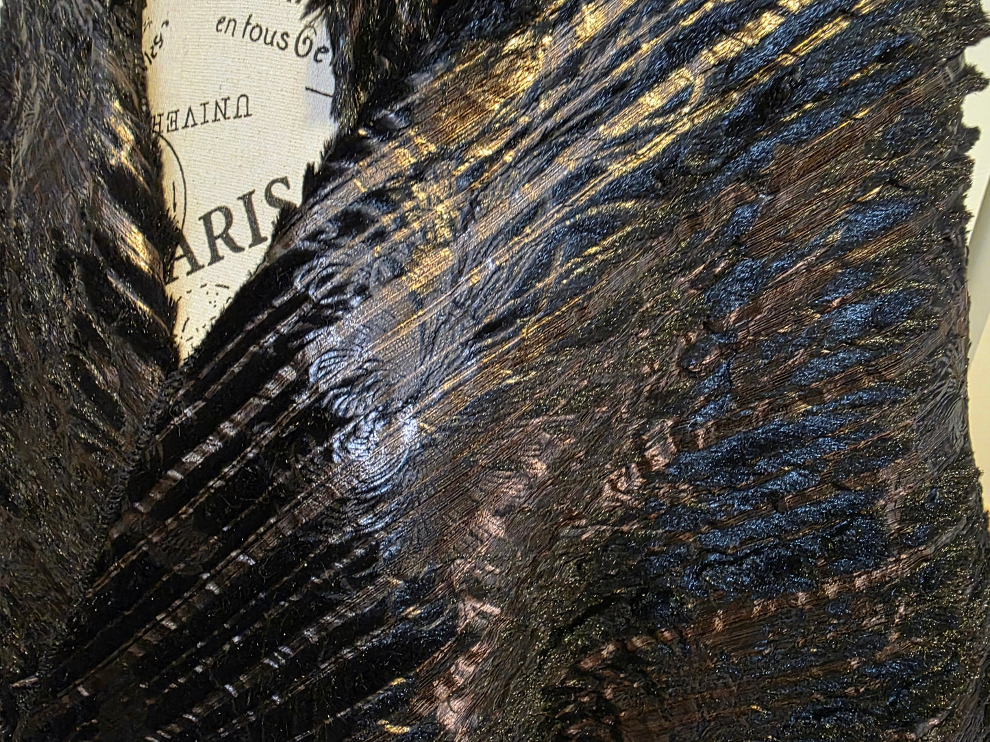 Cape Black and Copper -Faux Fur