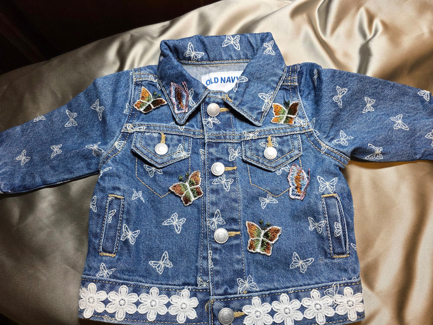 Jean Jacket Embellished-Butterfly Baby