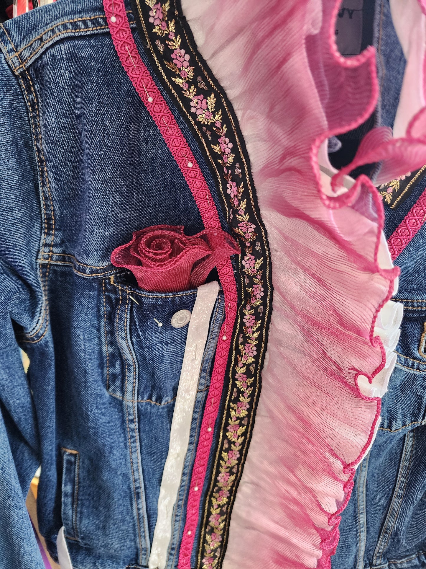 Jean Jacket Embellished-Rose