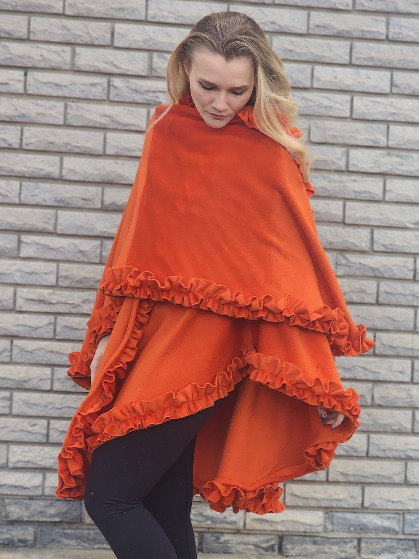 Cape - Orange Ungaro Cashmere & Wool blend