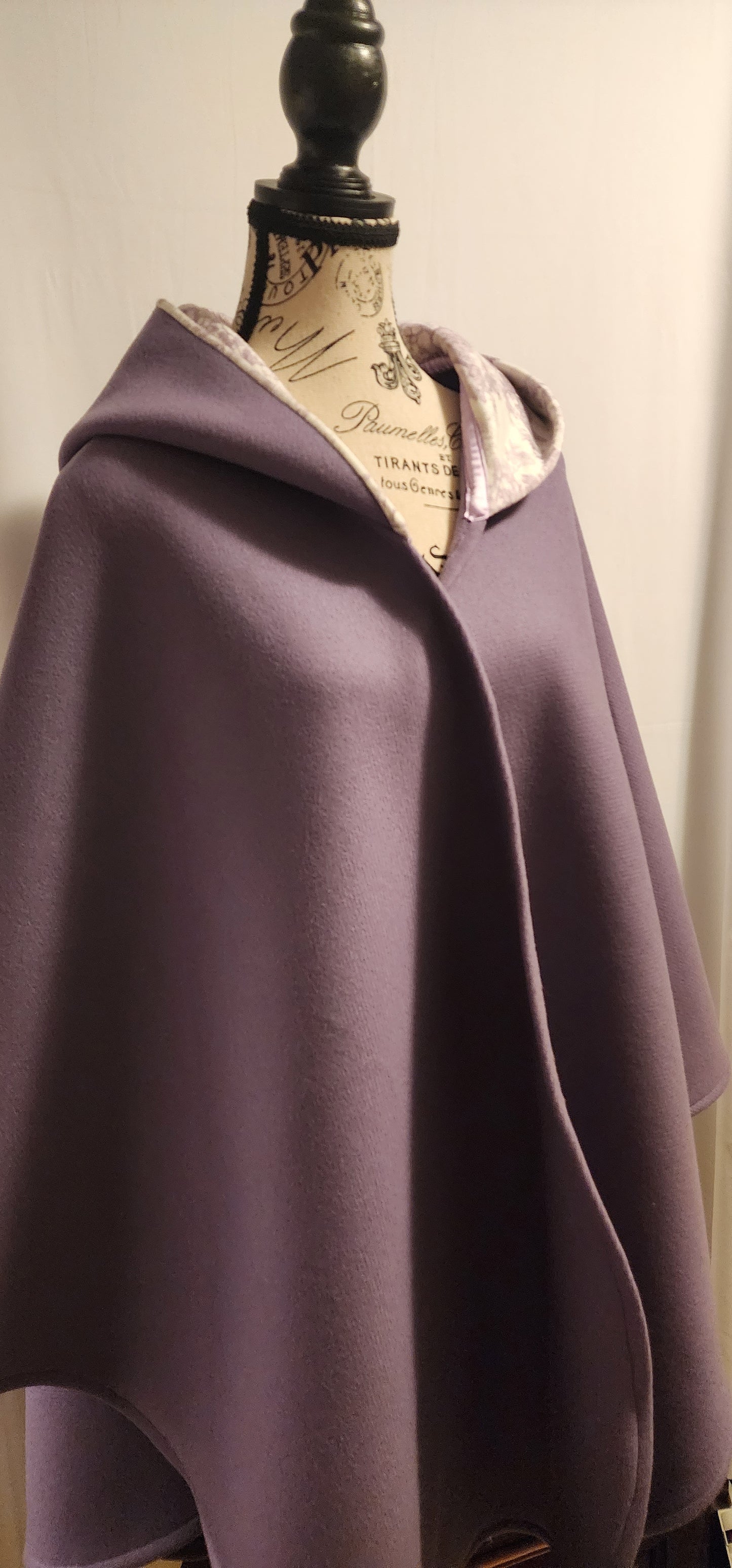 Cape - Mauve Wool & Cashmere Blend with Hood