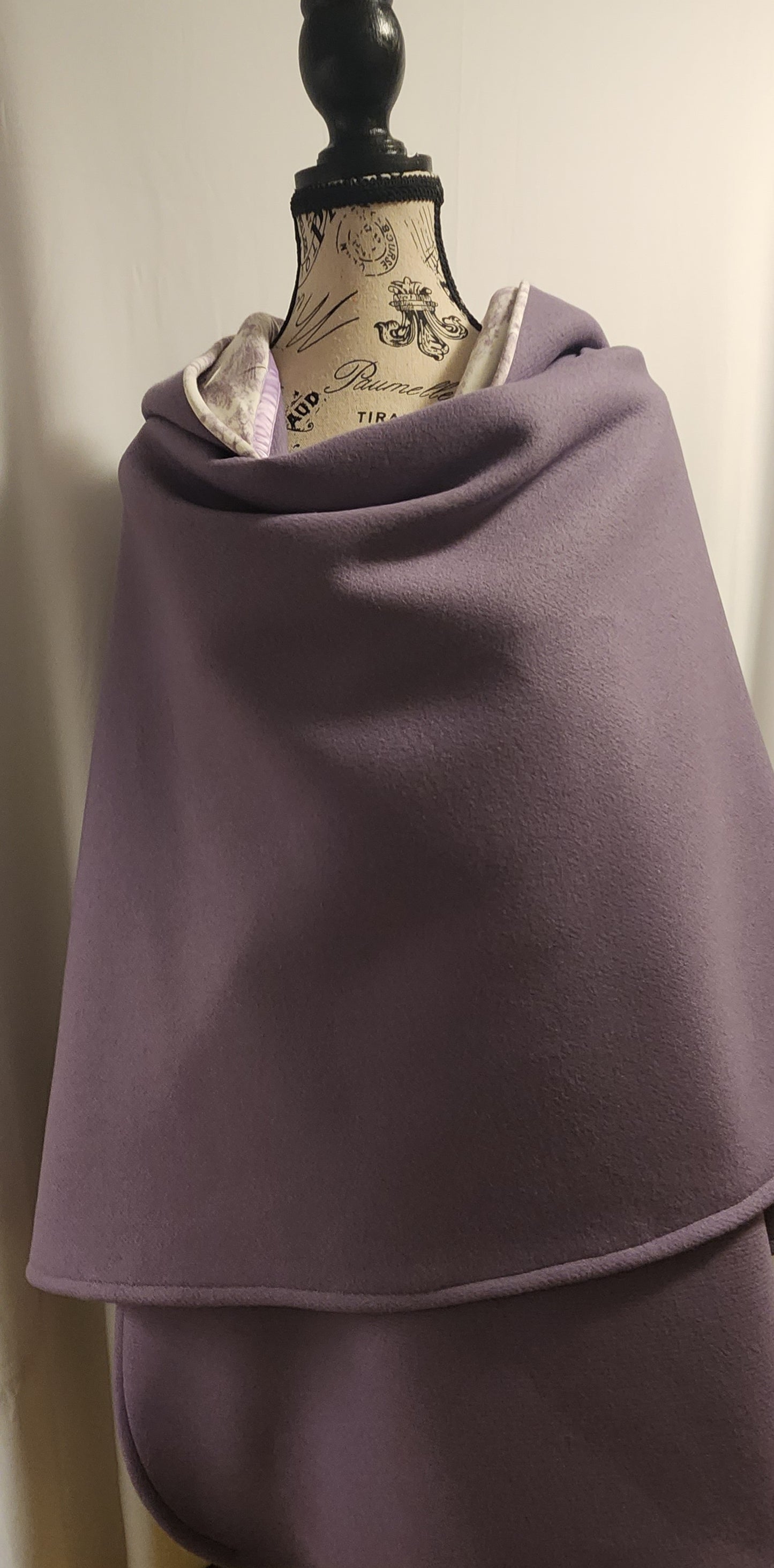 Cape - Mauve Wool & Cashmere Blend with Hood