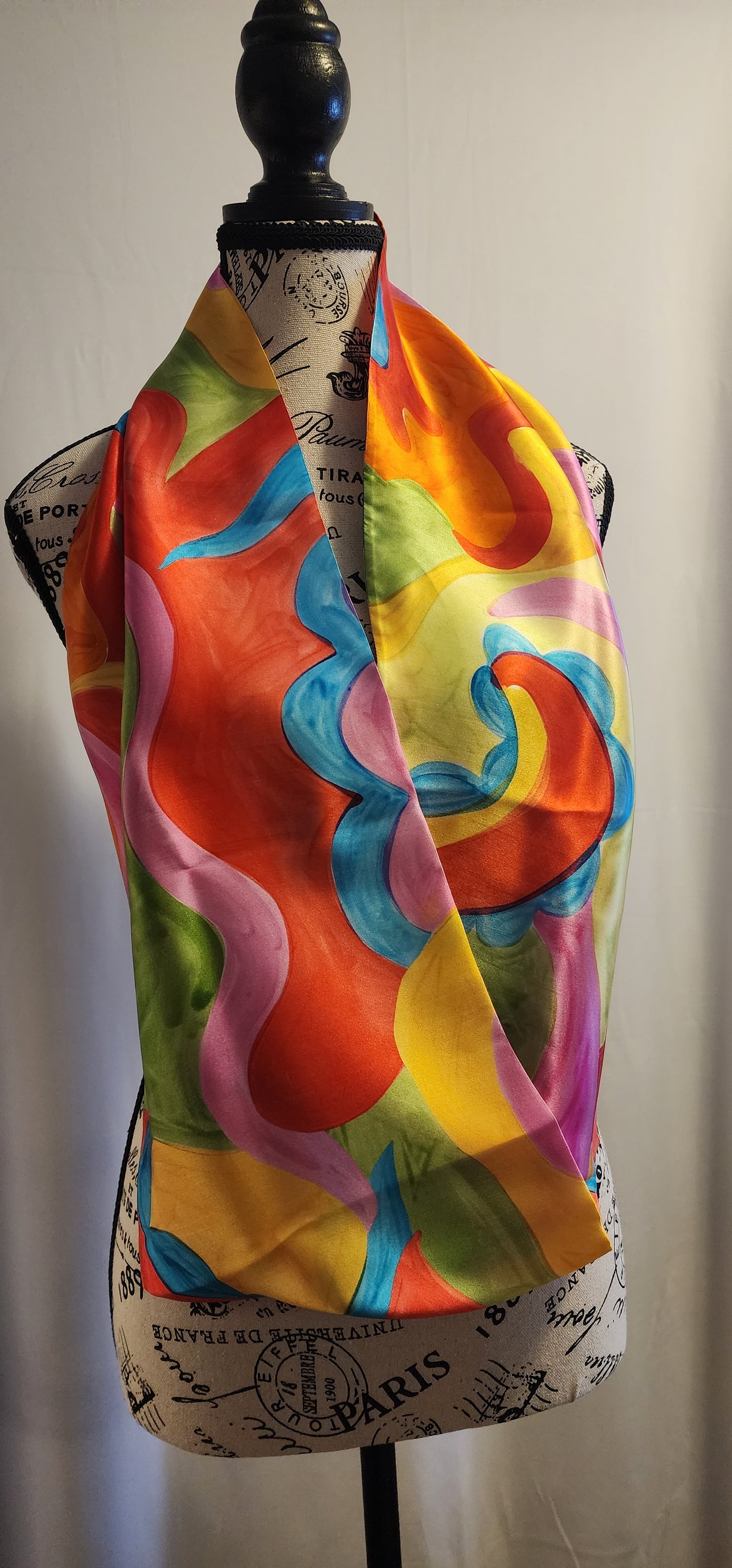 Silk Scarf - Happy Swirls