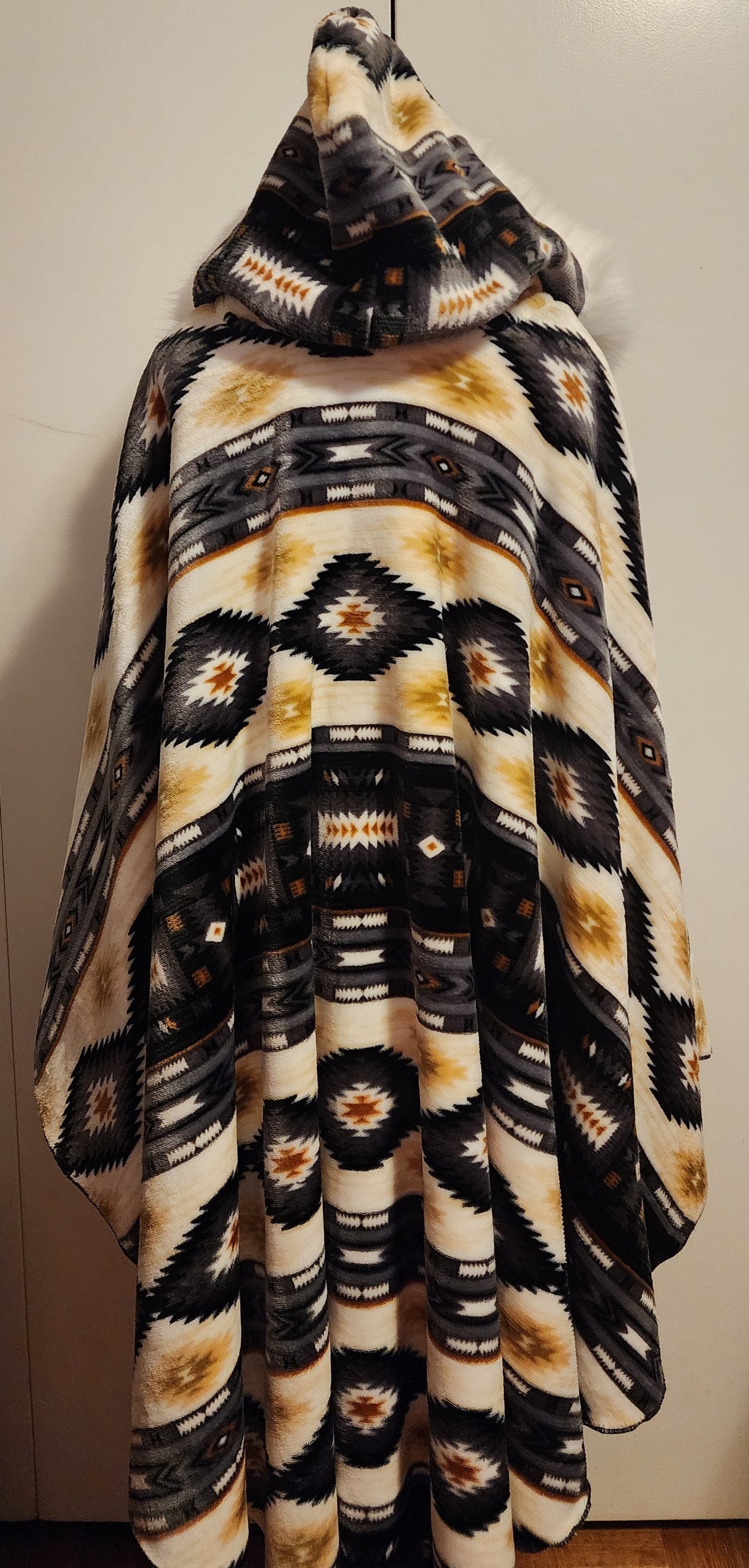 Cape - Navaho Fleece with Faux Fur