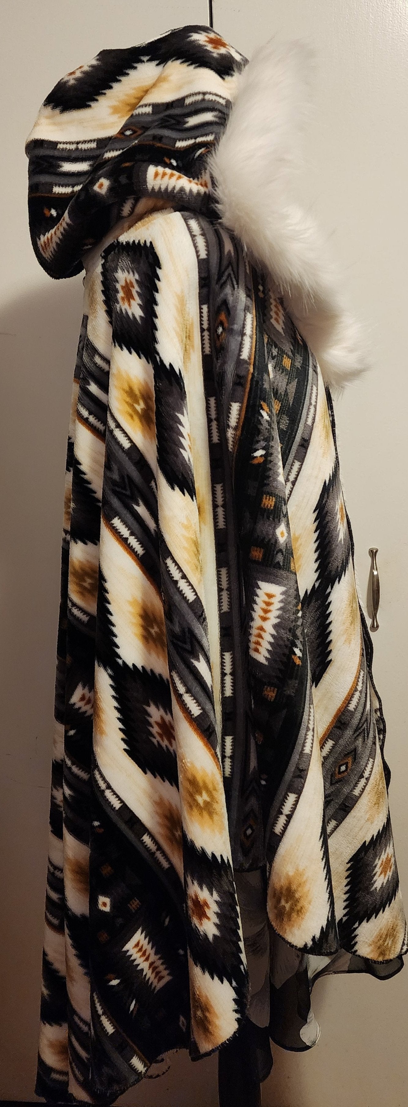 Cape - Navaho Fleece with Faux Fur