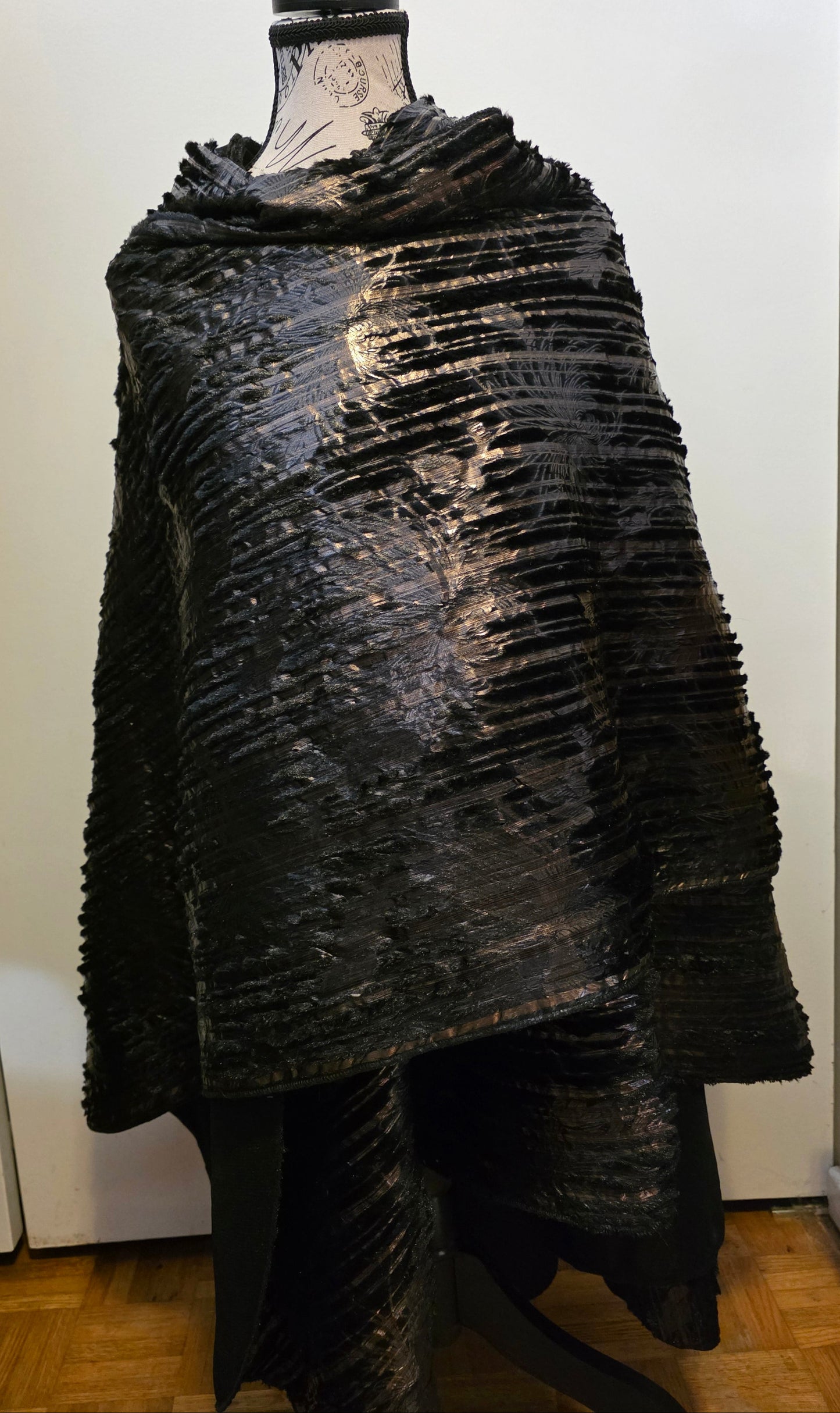 Cape Black and Copper -Faux Fur