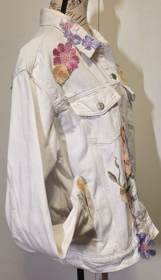 Embellished Jean Jacket- Blossom