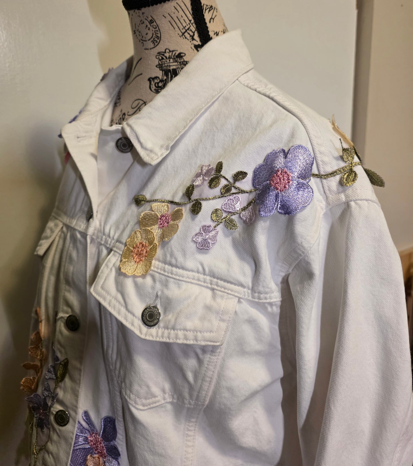 Embellished Jean Jacket- Blossom