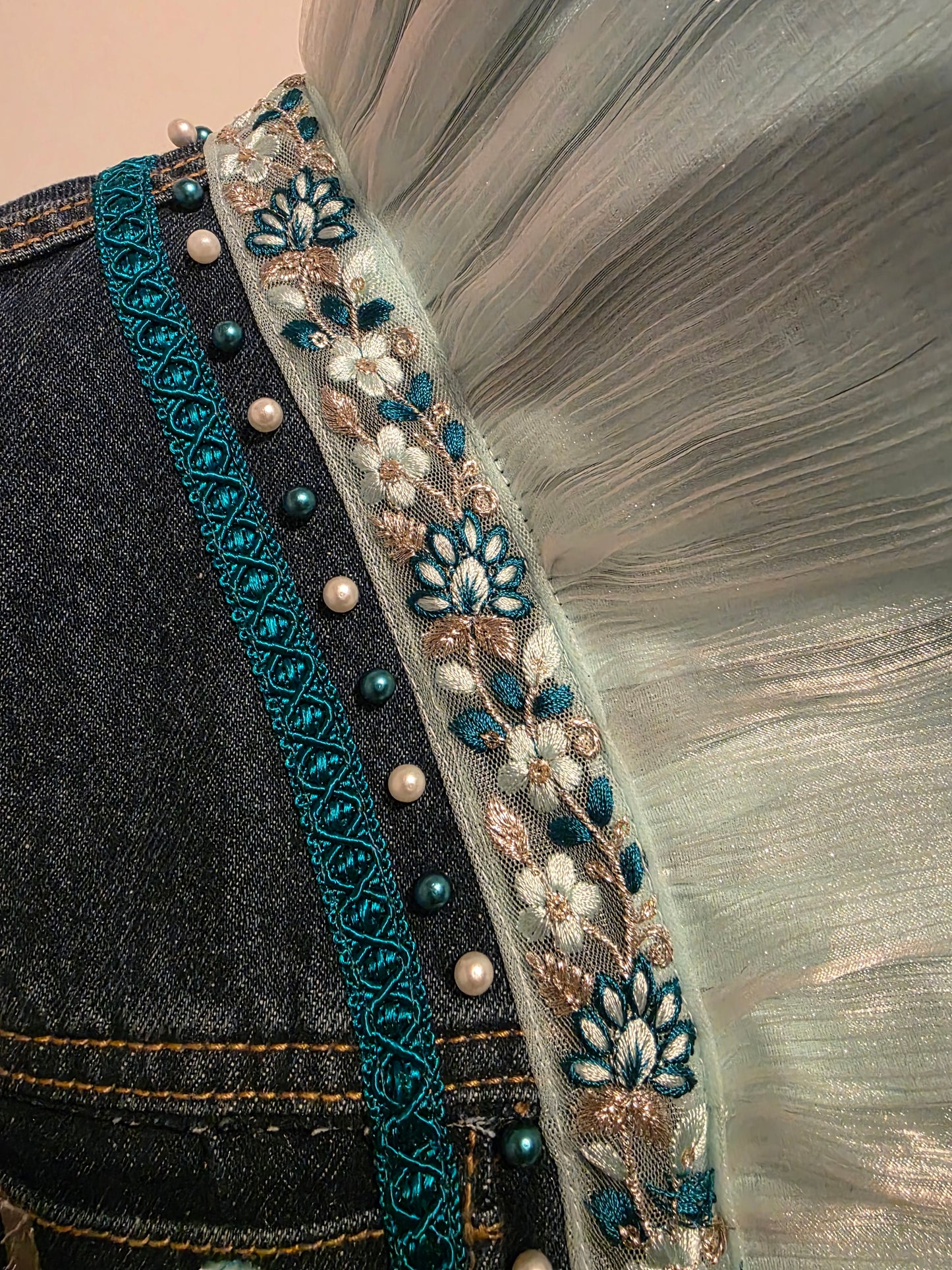 Embelliahed Jean Jacket- Aura