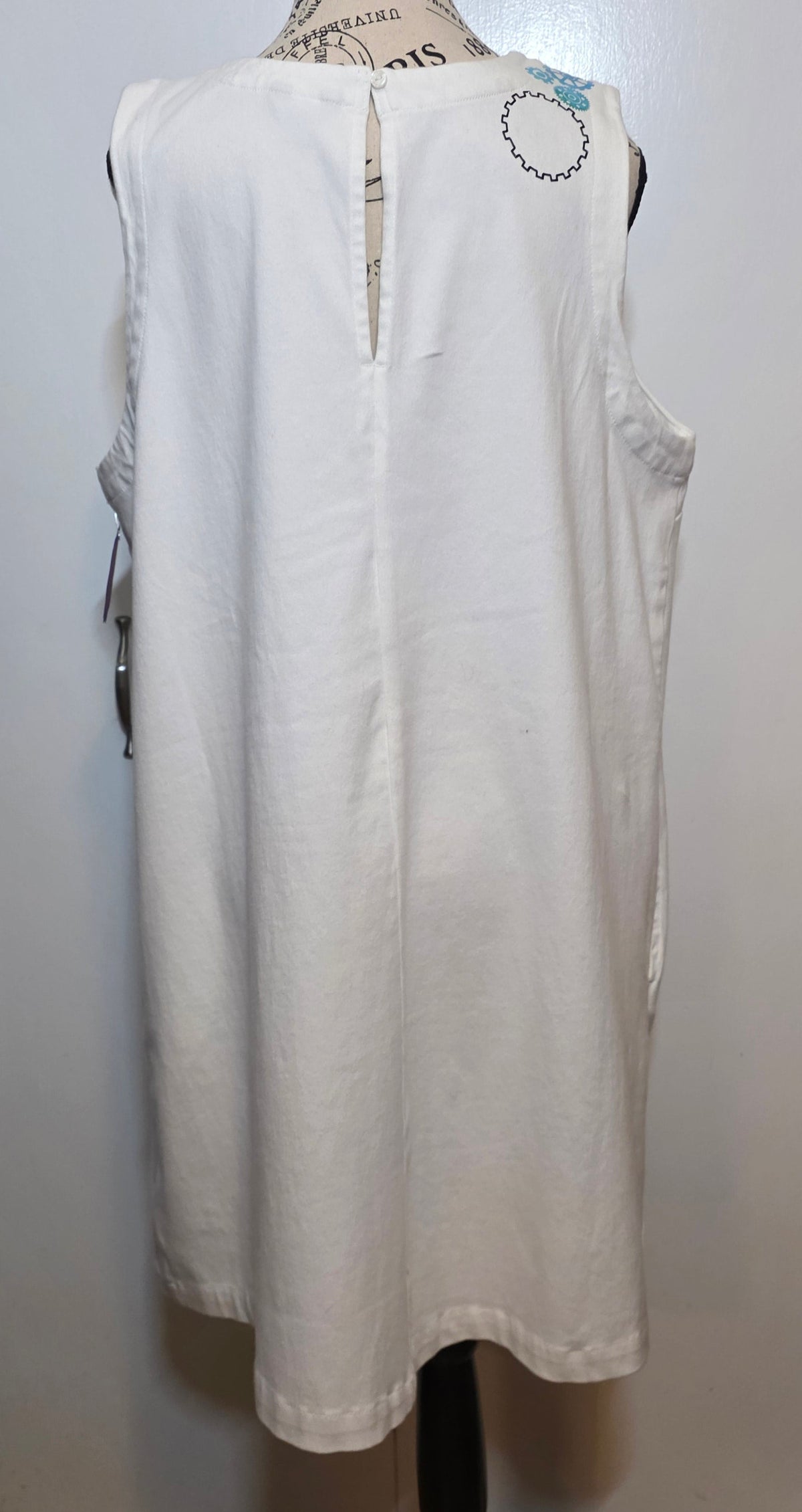 Embellished White Denim Dress - Mechanica