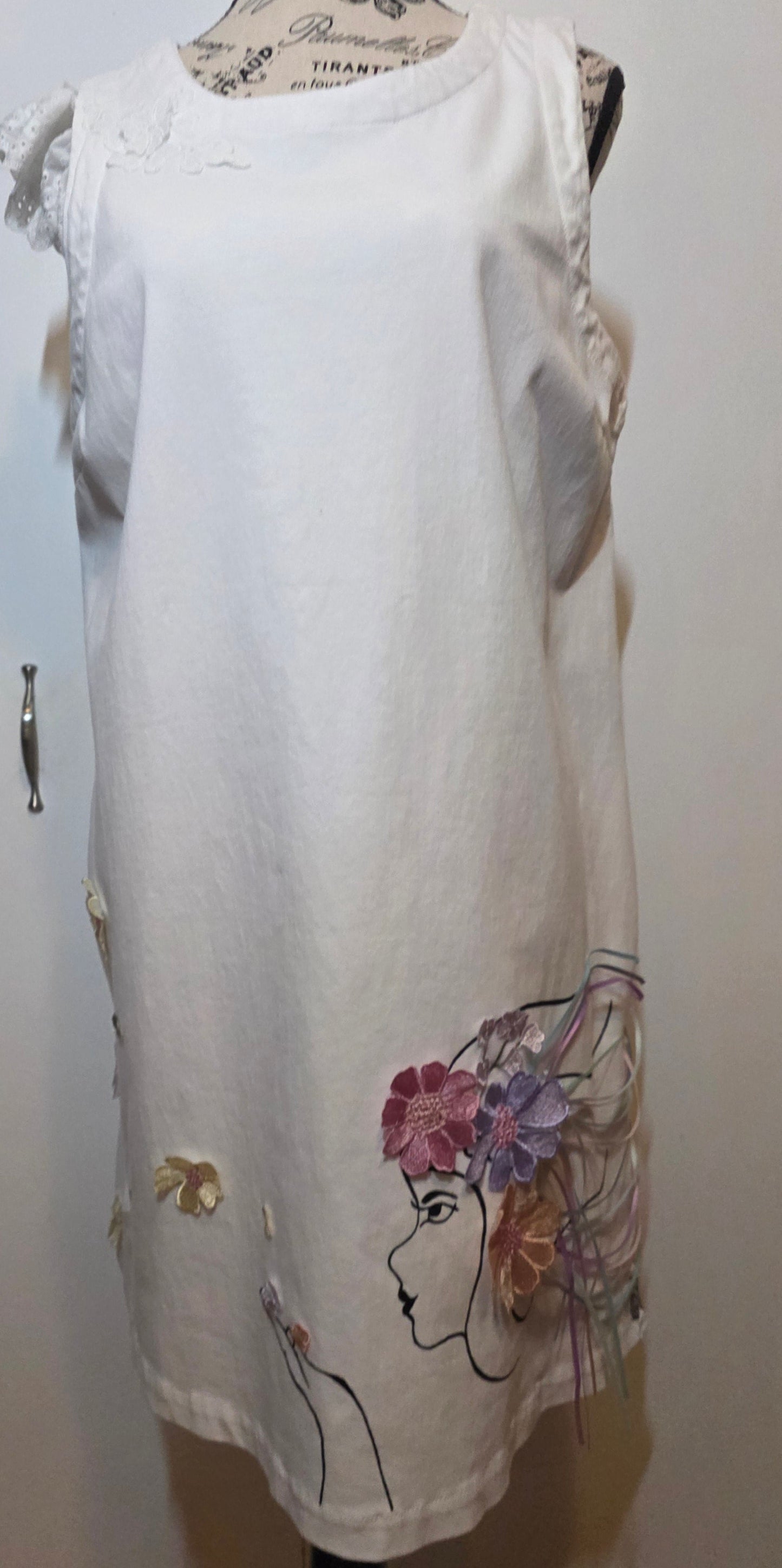 Embellished White Denim Dress - Muse