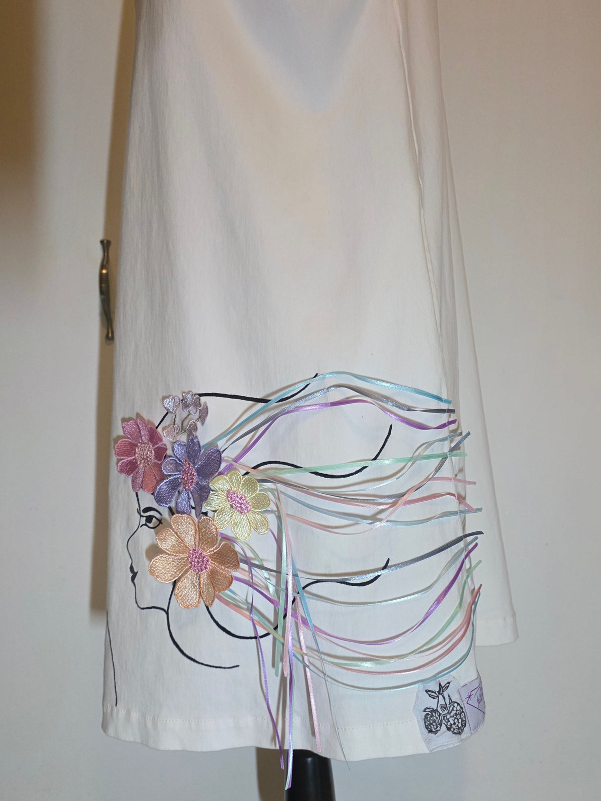 Embellished White Denim Dress - Muse